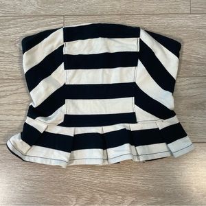 Forever 21 Strapless Black and White Stripe Top Size Small